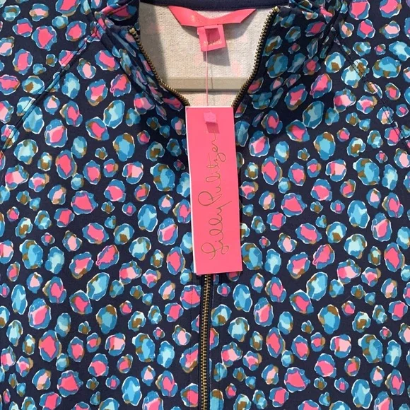 Lilly Pulitzer NWT Skipper Popover Seabreeze Blue Navy Half-Zip Top Large L - Picture 6 of 11
